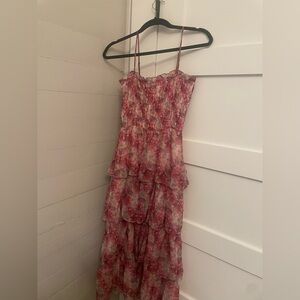 Lucy Paris Pink Floral Midi Dress